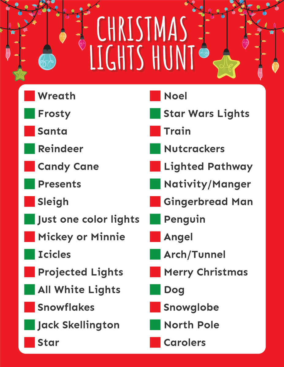 Christmas Lights Scavenger Hunt Play Party Plan