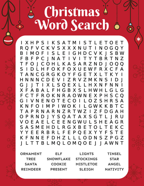 Christmas Word Search – Play Party Plan